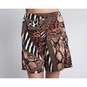 ONE TEASPOON Womens Shorts Large Brown Leopard Pull On RENDEZVOUS LA RUBY